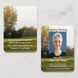 Memorial Photo Dikt Golfer Golf Course Golfing Visitkort