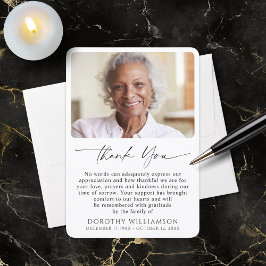 Memorial Photo Elegant Script Tack Kort