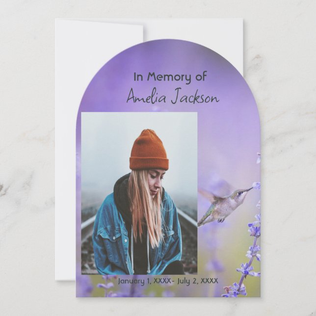 Memorial Photo Firande of Life Keepsaké Inbjudningar (Framsida)