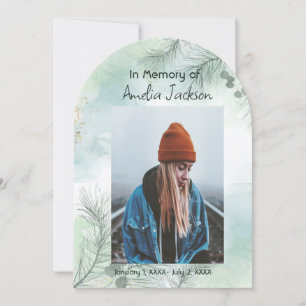 Memorial Photo Firande of Life Keepsaké Inbjudningar