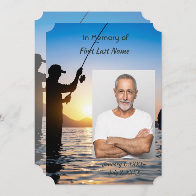 Memorial Photo Firande of Life Service Inbjudan (Fram/baksida)