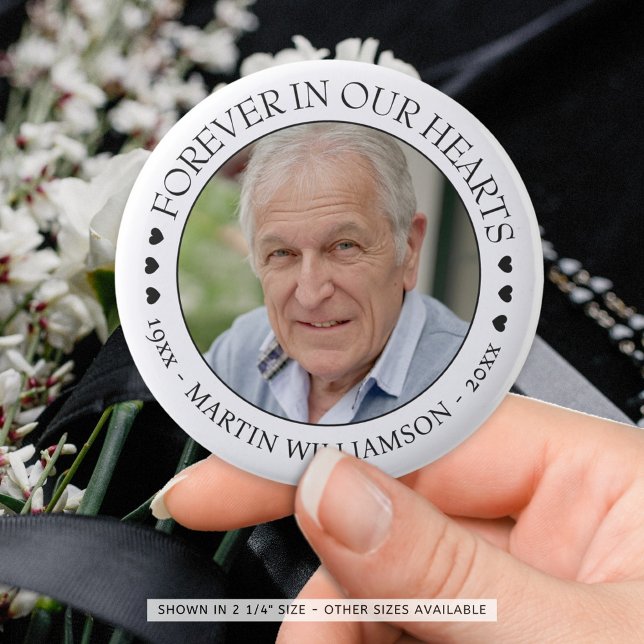 Memorial Photo Forever i våra hjärtan Knapp (Skapare uppladdad)