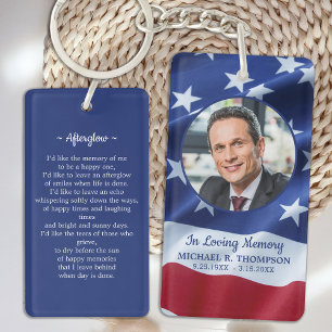 Memorial Photo Funeral Patriotic Prayer Card