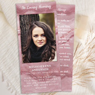 Memorial Photo Funeral Prayer Card Ro Quartz