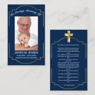 Memorial Photo Funeral Sympathy Prayer Card Visitkort