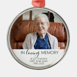 Memorial Photo Gift-jul, i ett lysande minne Julgransprydnad Metall