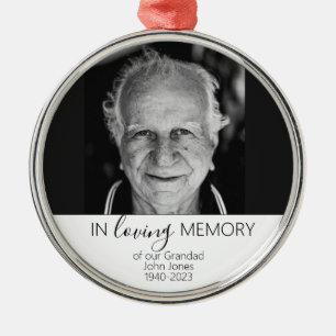 Memorial Photo Gift-jul, i ett lysande minne Julgransprydnad Metall