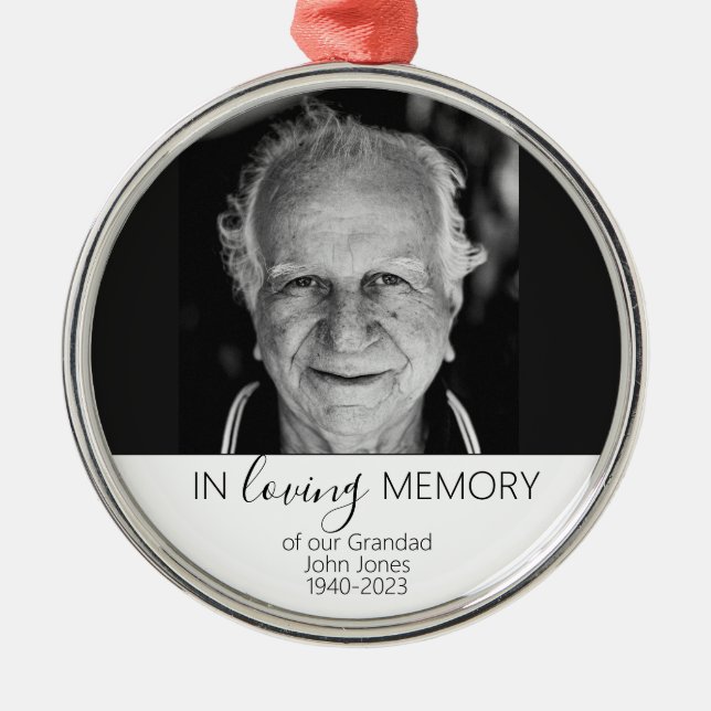 Memorial Photo Gift-jul, i ett lysande minne Julgransprydnad Metall (Framsidan)
