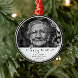Memorial Photo Gift-jul, i Loving-minne Julgransprydnad Metall