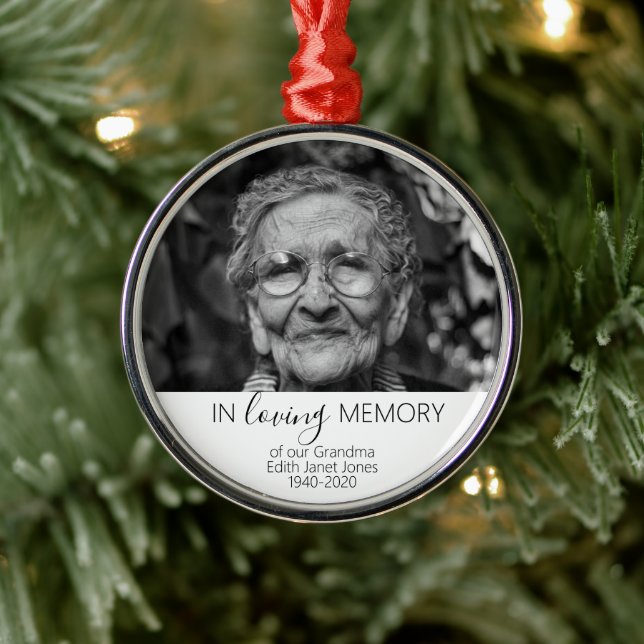 Memorial Photo Gift-jul, i överklockningsminnet Julgransprydnad Metall (Träd)