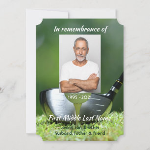 Memorial Photo Golfer Golf Course Golfing Inbjudningar