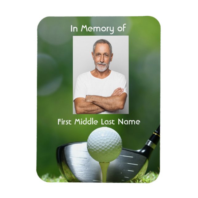 Memorial Photo Golfer Golf Course Golfing Magnet (Vertikal)