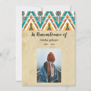 Memorial Photo Inbjudan Boho-stamdesign