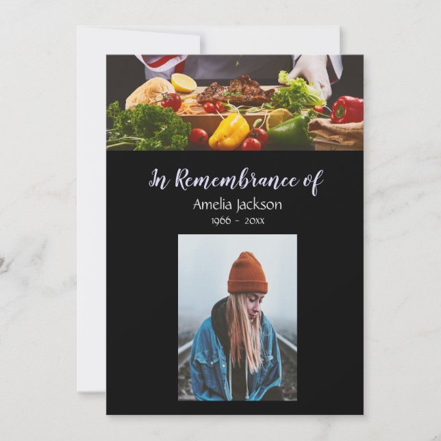 Memorial Photo Inbjudan Cook Chef Kitchen (Framsida)