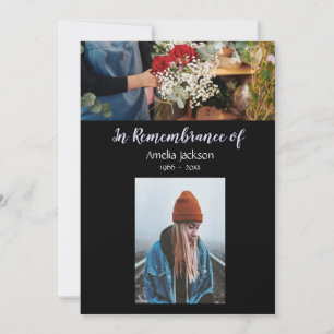 Memorial Photo Inbjudan Florist Flower-organiserin