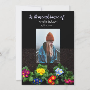 Memorial Photo Inbjudan Gardener Primula