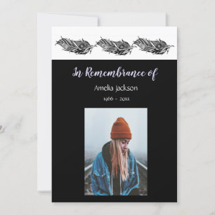 Memorial Photo Inbjudan Graphic Art Feather Tribal
