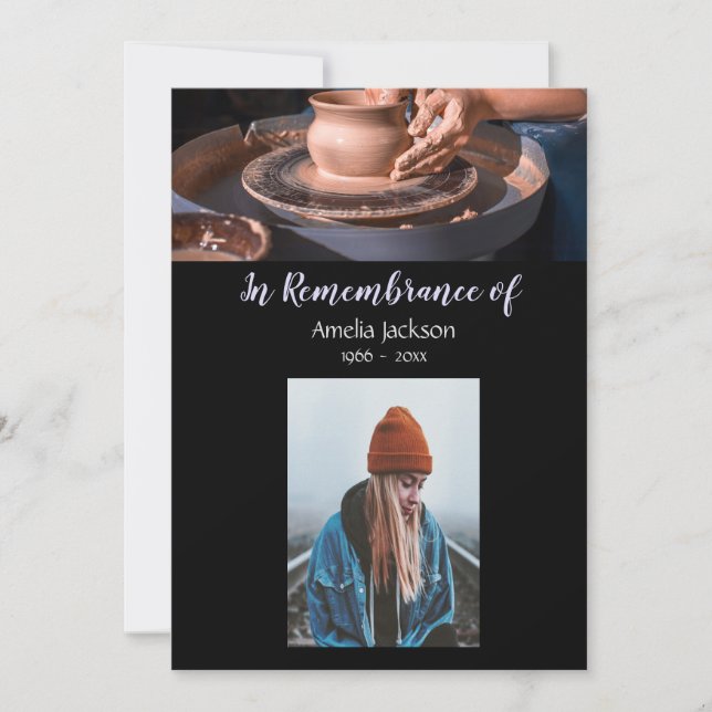 Memorial Photo Inbjudan Pottery Potter Clay (Framsida)