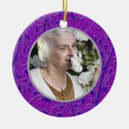Memorial Photo jul Ornament Lila