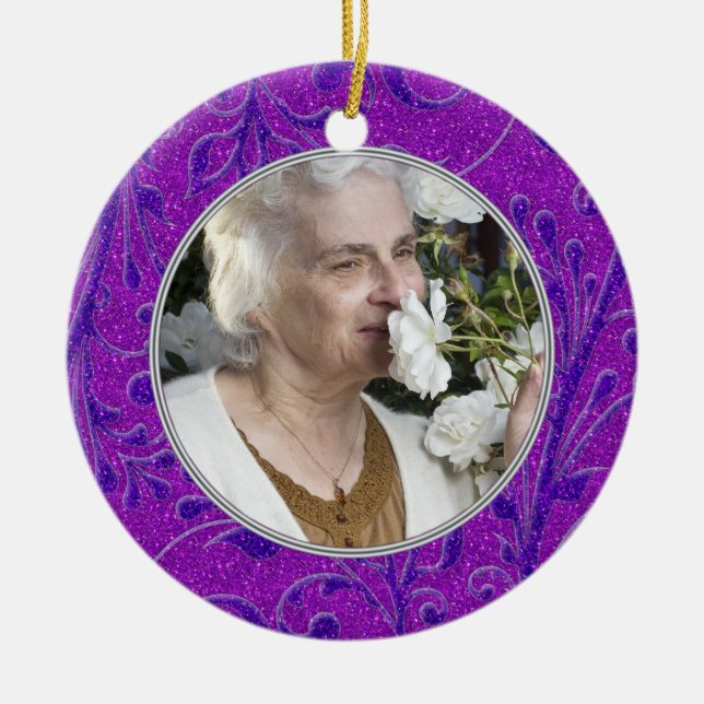 Memorial Photo jul Ornament Lila (Framsidan)