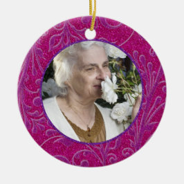 Memorial Photo jul Ornament Rosa Lila