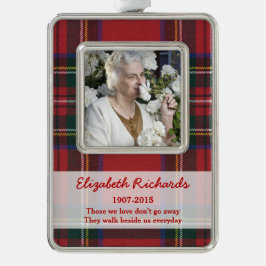 Memorial Photo jul Royal Stuart Tartan Silverfärgad Inramad Julgransprydnad