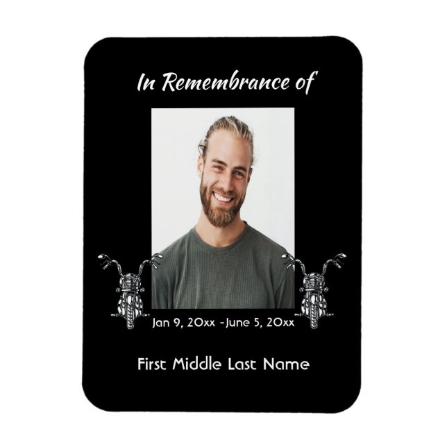 Memorial Photo Motorcle Biker Magnet (Vertikal)