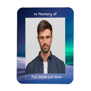 Memorial Photo Northern Ljus Aurora Borealis Magnet