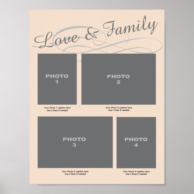 Memorial Photo Page Love and Family Poster (Framsidan)