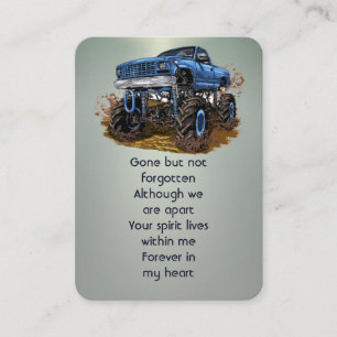 Memorial Photo Prayer 4x4Lastbil off-Road Monster Visitkort