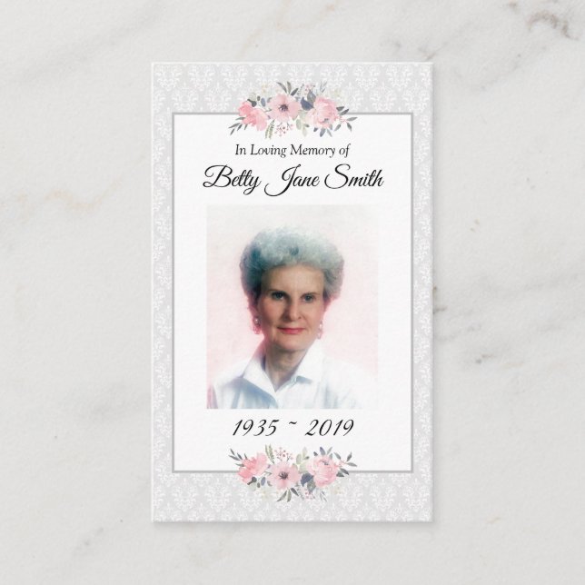 Memorial Photo Prayer Card | Lord's Prayer Visitkort (Framsida)