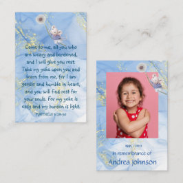 Memorial Photo Prayer Cute Little Mouse Barn Visitkort