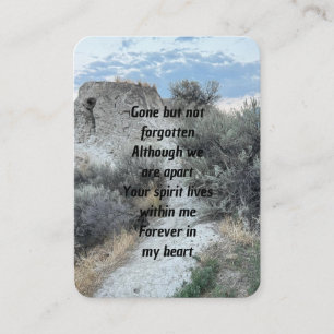 Memorial Photo Prayer Desert Mountain Trail Walk Visitkort