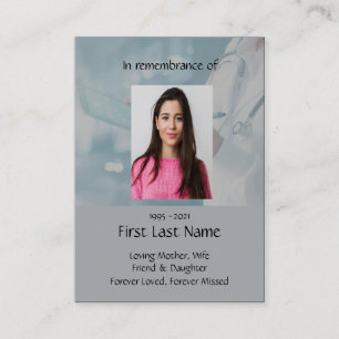 Memorial Photo Prayer Doktor Nurse Medical Busine Visitkort