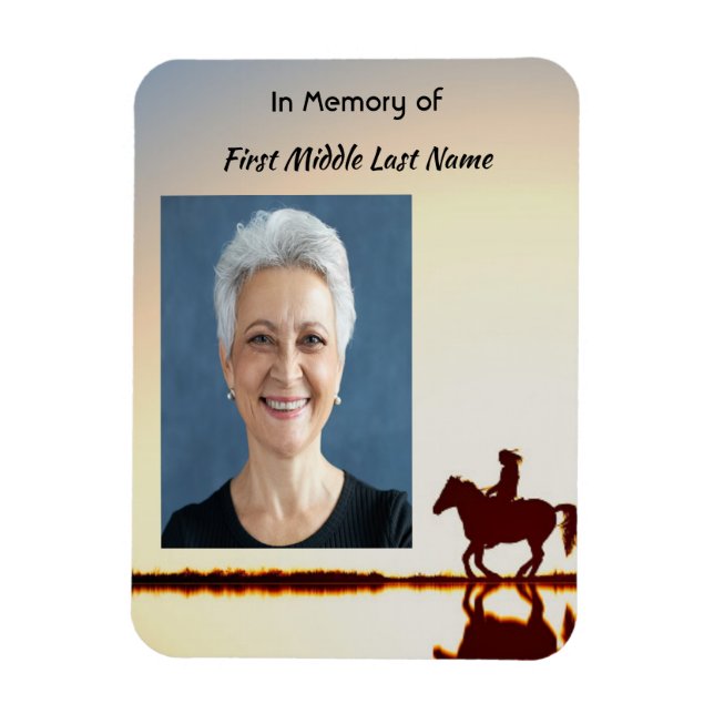 Memorial Photo Prayer Horse Back Riding Magnet (Vertikal)