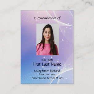 Memorial Photo Prayer Medical Science Chemestry Visitkort