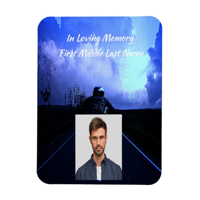 Memorial Photo Prayer Motorcycle Biker Magnet (Vertikal)