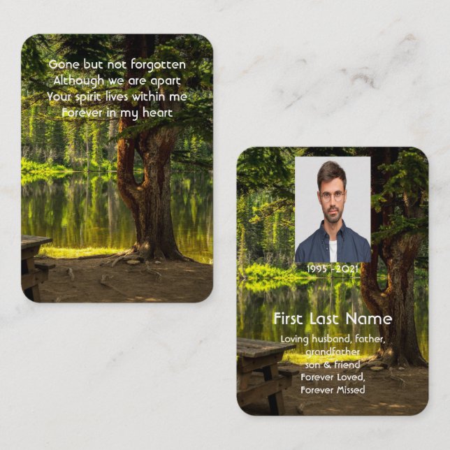 Memorial Photo Prayer Park Scenia Sjö Campsite Visitkort (Fram/baksida)