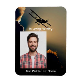 Memorial Photo Prayer Pilot Flygplan som flyger Magnet