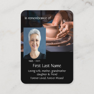 Memorial Photo Prayer Pottery Potter Clay Visitkort