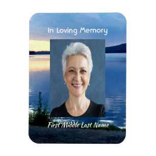 Memorial Photo Prayer Sjö Sunrise Natature Magnet