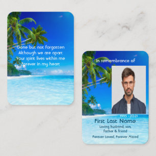 Memorial Photo Prayer Tropical Beach Exotic Island Visitkort