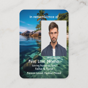 Memorial Photo Prayer Tropical Beach Exotic Island Visitkort