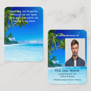 Memorial Photo Prayer Tropical Beach Exotic Island Visitkort