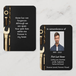 Memorial Photo Prayer Verktyg Mechanic Visitkort