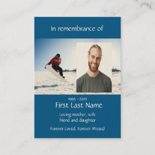 Memorial Photo Snowboarding Snowboarder Visitkort