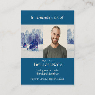 Memorial Photo Snowmobile Snowmobilers Winter Visitkort