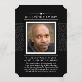 Memorial Photo - tackkort - Elegant svart Tack Kort