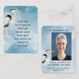 Memorial Photo Underbar Blue Heron Bird Affärskort Visitkort