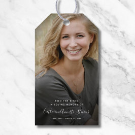 Memorial Photo Vild Bird Seed Funeral Keepsaki Gi Presentetikett